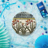 ステンドグラス縁ど花 ペーパープレート (パーティー)