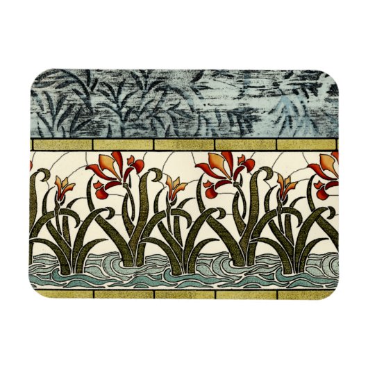 ステンドグラス縁ど花 マグネット (横)