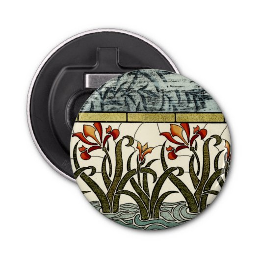 ステンドグラス縁ど花 栓抜き (正面)