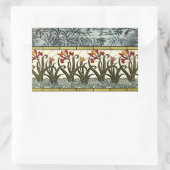 ステンドグラス縁ど花 長方形シール (バッグ)