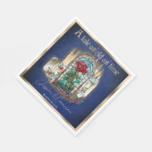 ステンドグラス美しいとブルービーストキャッスル スタンダードランチョンナプキン (角)