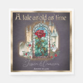 ステンドグラス美しい&ザビーストゴシック城 スタンダードランチョンナプキン (正面)