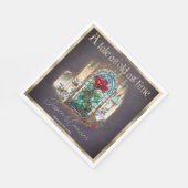 ステンドグラス美しい&ザビーストゴシック城 スタンダードランチョンナプキン (角)