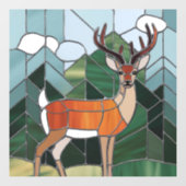 ステンドグラス美術、ステンドグラススタイル鹿アート ウィンドウサイン (シート)