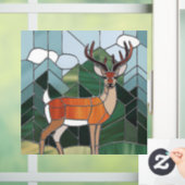 ステンドグラス美術、ステンドグラススタイル鹿アート ウィンドウサイン (ホーム)
