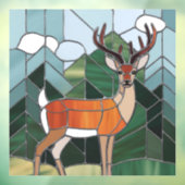 ステンドグラス美術、ステンドグラススタイル鹿アート ウィンドウサイン (シート3)