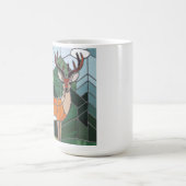 ステンドグラス美術、ステンドグラススタイル鹿アート コーヒーマグカップ (中央)