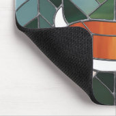 ステンドグラス美術、ステンドグラススタイル鹿アート マウスパッド (コーナー)