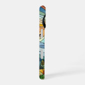 ステンドグラス美術、ステンドグラススタイル鹿アート iPhone 16ケース (右側面)