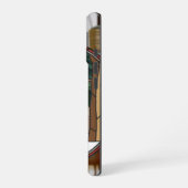 ステンドグラス美術、ステンドグラススタイル鹿アート iPhone 16ケース (左側面)