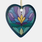 ステンドグラス美術、抽象芸術花用ステンドグラス セラミックオーナメント (右)