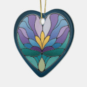 ステンドグラス美術、抽象芸術花用ステンドグラス セラミックオーナメント (左)