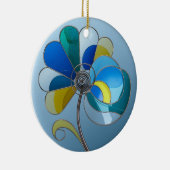 ステンドグラス美術、抽象芸術花用ステンドグラス セラミックオーナメント (右)