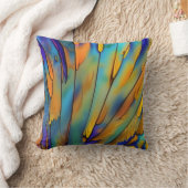 ステンドグラス羽根AI抽象芸術アート クッション (ブランケット)