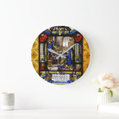 ステンドグラス聖書の場面。 ラージ壁時計 (ホーム)