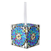 ステンドグラス花キューブオーナメント キューブオーナメント (裏面アングル)