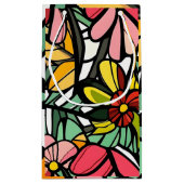 ステンドグラス花デザイン スモールペーパーバッグ (裏面)