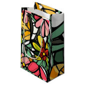 ステンドグラス花デザイン スモールペーパーバッグ (正面アングル)