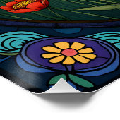 ステンドグラス花模様 ポスター (コーナー)