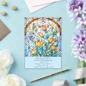 ステンドグラス花誕生日パーティー アクリル招待状 (インサイチュ (ウェディング))