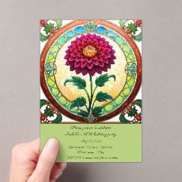 ステンドグラス花誕生日パーティー アクリル招待状