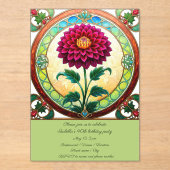 ステンドグラス花誕生日パーティー アクリル招待状 (正面)