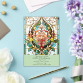 ステンドグラス花誕生日パーティー アクリル招待状 (インサイチュ (ウェディング))
