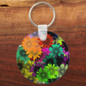 ステンドグラス花 キーホルダー (正面)