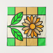 ステンドグラス花 タペストリー (正面(横))