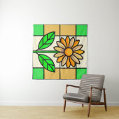 ステンドグラス花 タペストリー (インサイチュ(横))