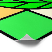 ステンドグラス花 ポスター (角)