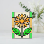 ステンドグラス花 ポストカード (スタンド正面)