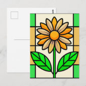 ステンドグラス花 ポストカード (正面/裏面)