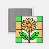 ステンドグラス花 マグネット (正面/裏面)