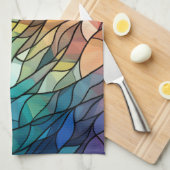 ステンドグラス茶タオル キッチンタオル (四つ折り)