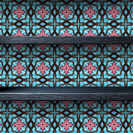 ステンドグラス茶色とピンクの十字小プリント 壁紙