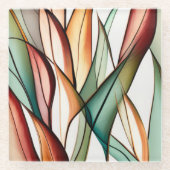 ステンドグラス草 ガラスコースター (正面)