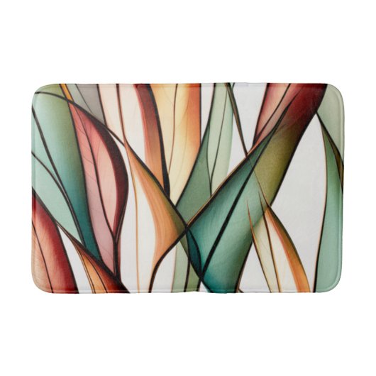 ステンドグラス草 バスマット (正面)