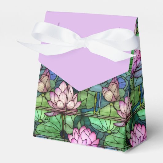 ステンドグラス蓮のテント風お願いボックス フェイバーボックス (正面サイド)
