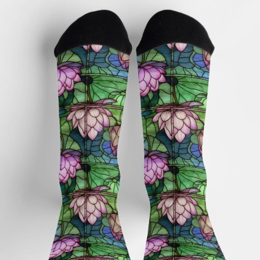 ステンドグラス蓮クルーソックス ソックス (上部)