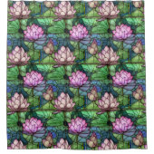 ステンドグラス蓮シャワーカーテン シャワーカーテン (正面)