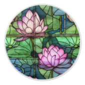 ステンドグラス蓮セラミックプル セラミックノブ (正面)