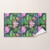 ステンドグラス蓮バスルーム用タオルセット バスタオルセット (ハンドタオル)