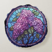 ステンドグラス薄紫 ラウンドクッション (裏面)