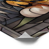 ステンドグラス虎の子虎 – ジャングル子供部屋ポスター ポスター (角)