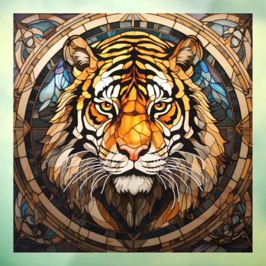 ステンドグラス虎の窓にしがみつく ウィンドウサイン (シート3)