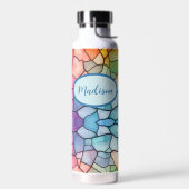 ステンドグラス虹のアルコールとインクを見る ウォーターボトル (左面)
