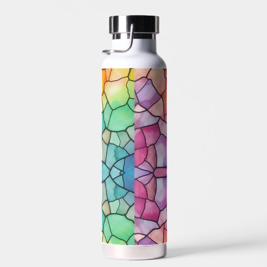 ステンドグラス虹のアルコールとインクを見る ウォーターボトル (右面)
