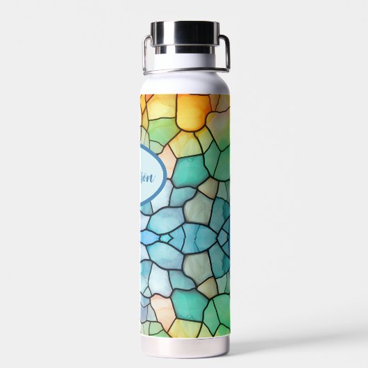 ステンドグラス虹のアルコールとインクを見る ウォーターボトル (背面)
