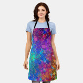 ステンドグラス虹のパターン エプロン (着用した状態)
